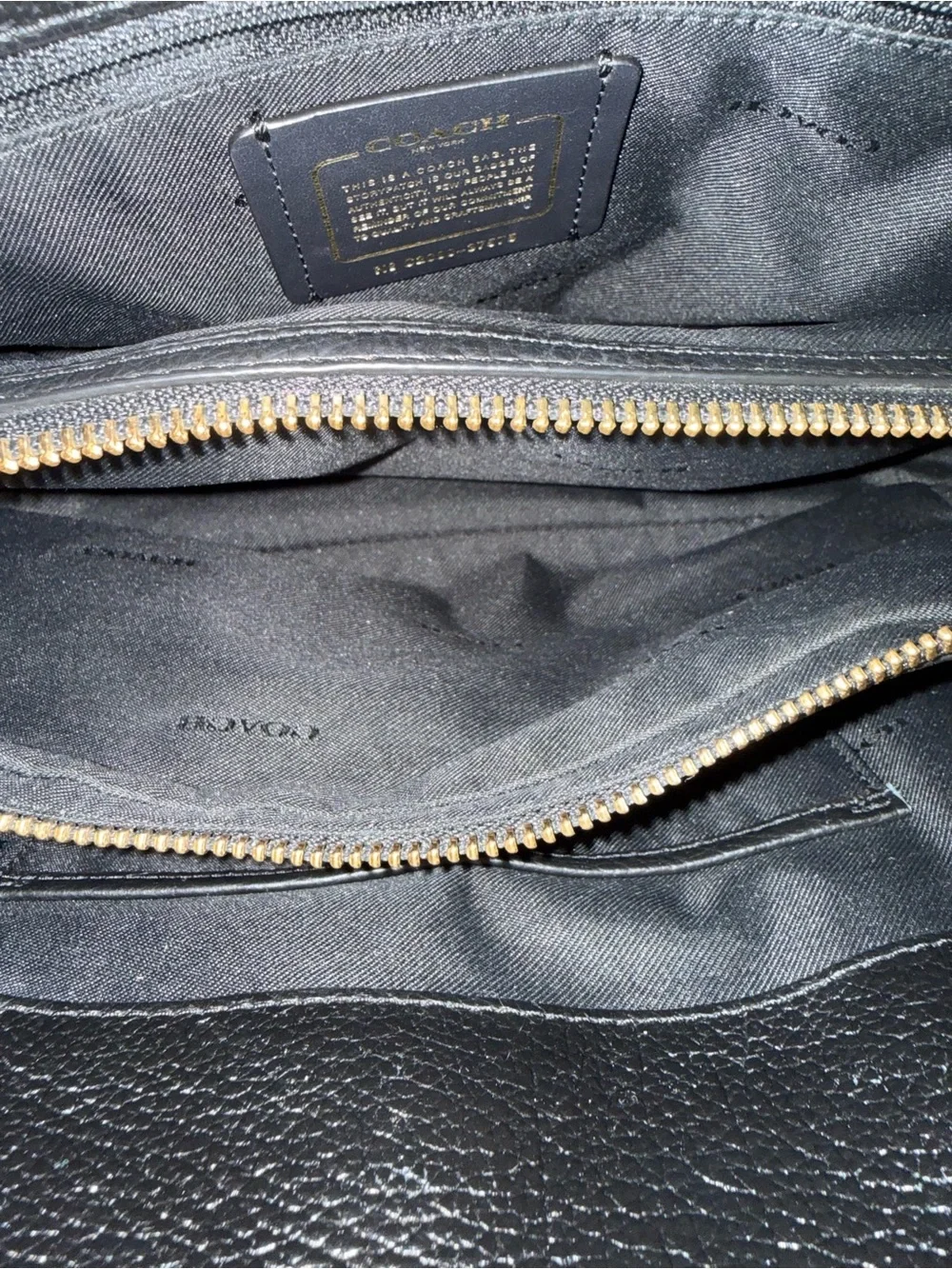 Coach Black Leather Mercer Satchel with Gold-Tone Details